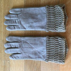 Suede and Knit Gloves